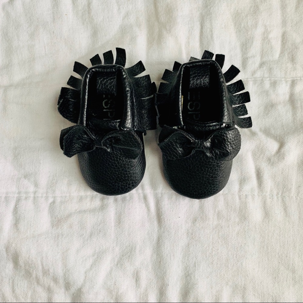Black Leather Moccasins